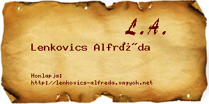 Lenkovics Alfréda névjegykártya
